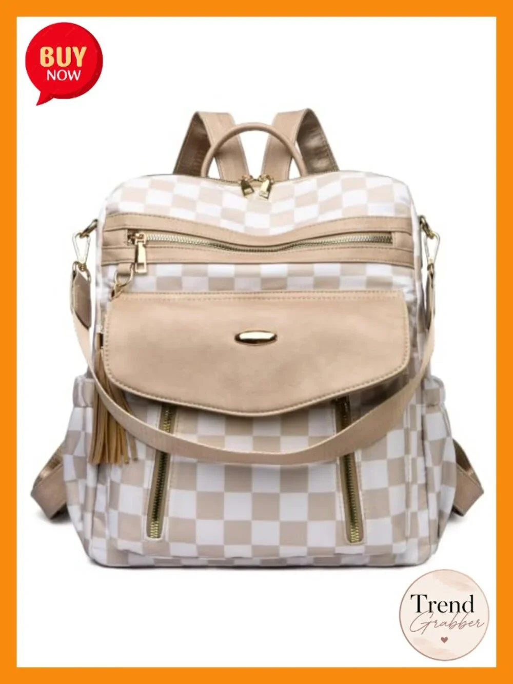 Anti-Theft Nylon Convertible Backpack Purse Large Capacity Travel Satchel